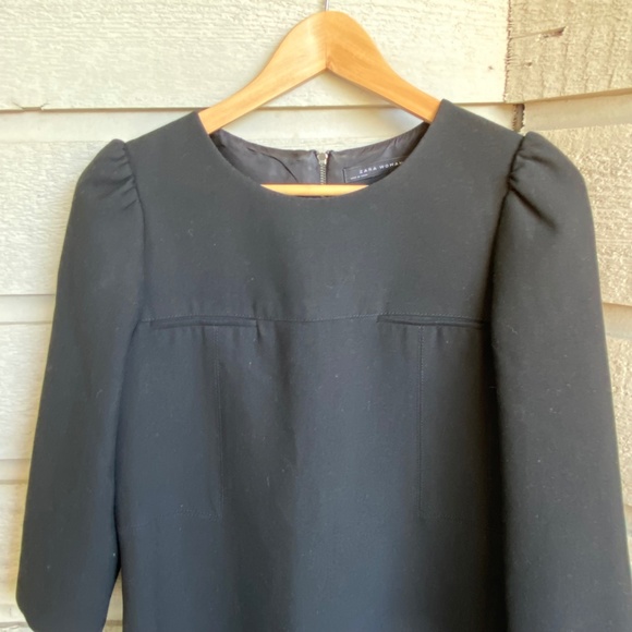 zara | structured mini dress | black | medium - Picture 4 of 11